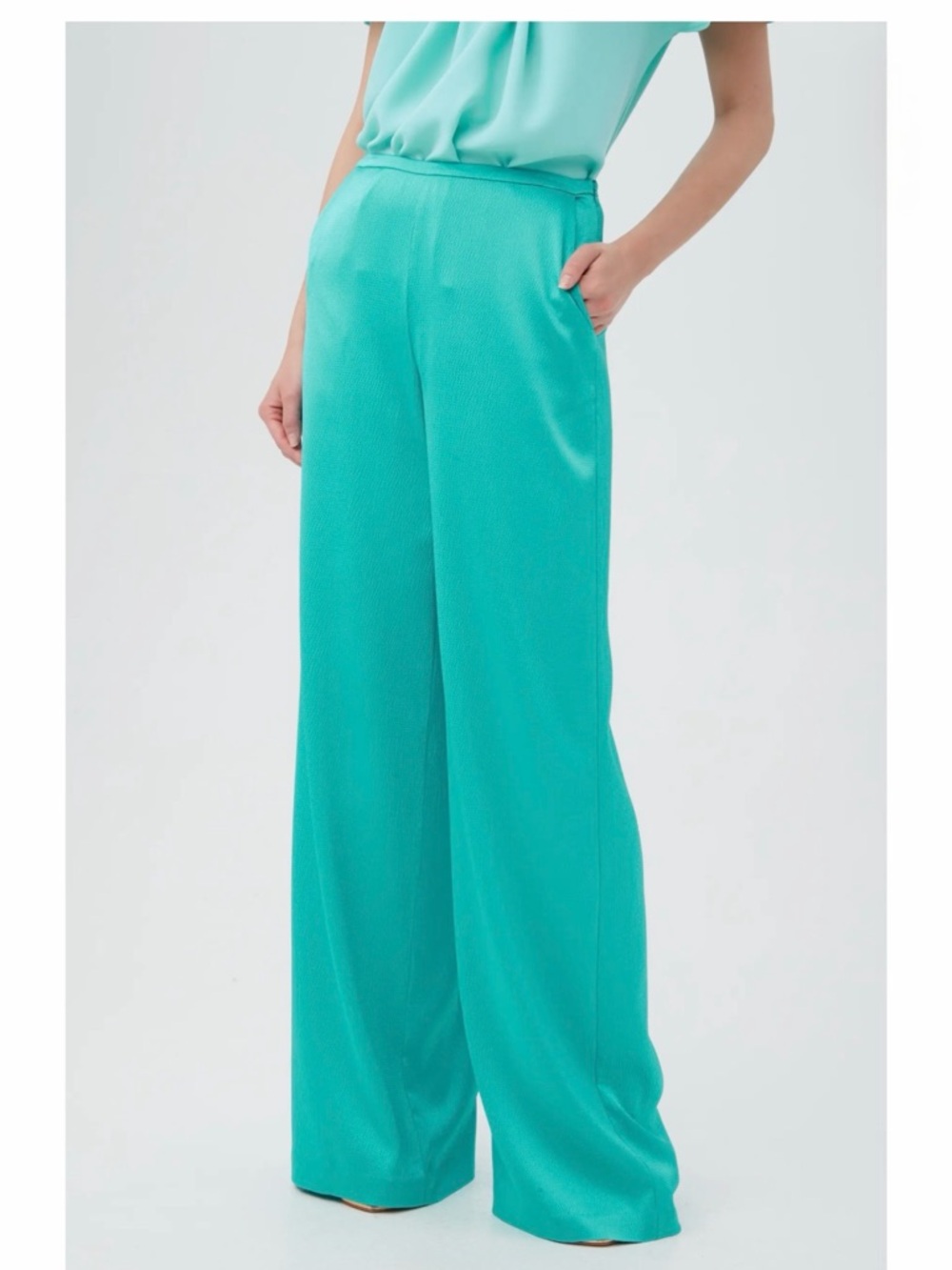 Trina Turk Tavia Wide-Leg Pant - Hammered Satin  wedding vacation travel